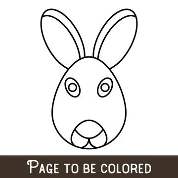 Funny Rabbit Face to be colored, the coloring book for preschool kids with ea Stock Illustration