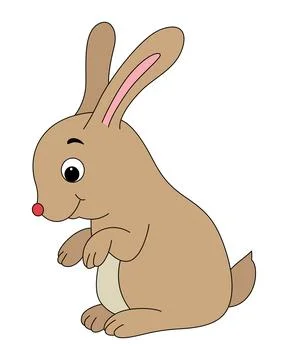 Funny rabbit isolated on a white background Stock Illustration
