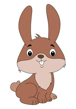 Funny rabbit isolated on a white background Stock Illustration