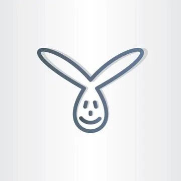 Funny rabbit line icon design Stock-Illustration