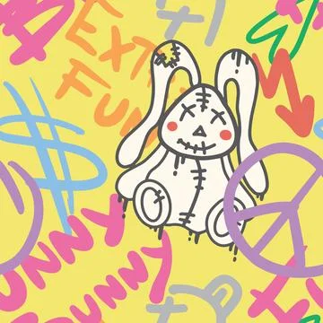 Funny Rabbit pattern Stock Illustration