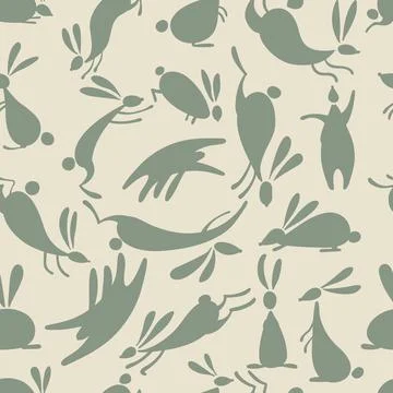 Funny rabbits. Seamless Pattern イラスト素材