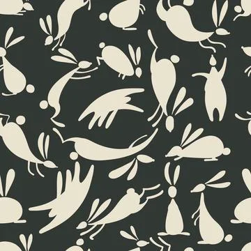 Funny rabbits. Seamless Pattern イラスト素材