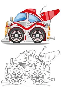 Funny racing car. Stock Illustration