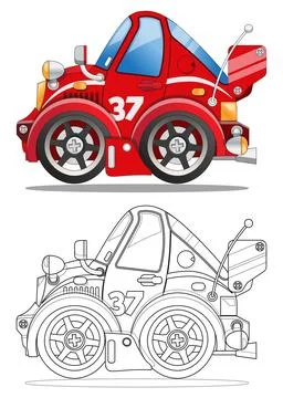 Funny racing car. Stock Illustration