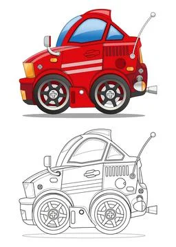 Funny racing car. Stock Illustration