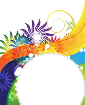 Funny rainbow flower background Stock Illustration