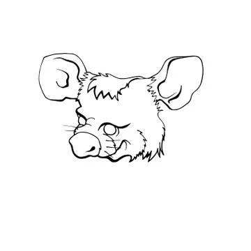 Funny rat head Stock Illustration