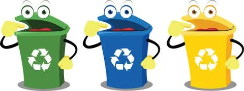 Funny recycling boxes Stock Illustration