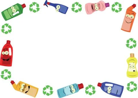 Funny recycling frame Stock Illustration