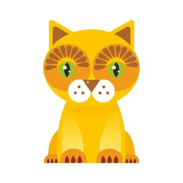 Funny red Cat on white background. Vector Stock Illustration