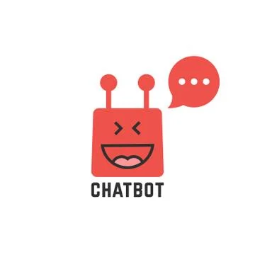 Funny red chatbot icon Illustrazione stock