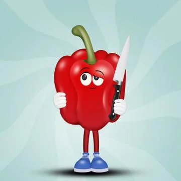Funny red pepper Stock Illustration