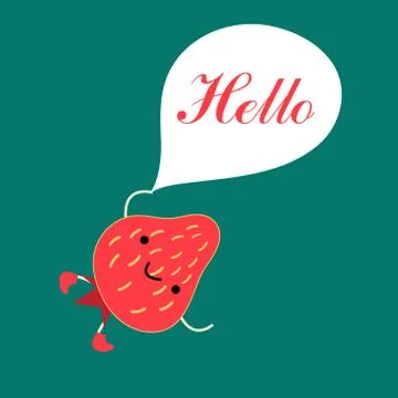 Funny red strawberry Illustrazione stock