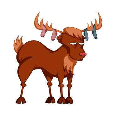 Funny reindeer vector Stock Illustration