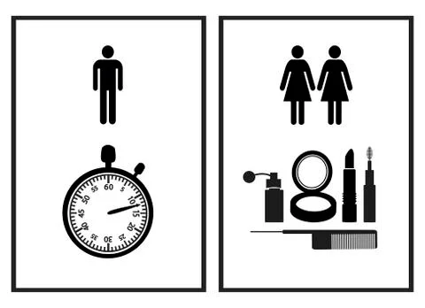 Funny Restroom Sign Stock Illustration