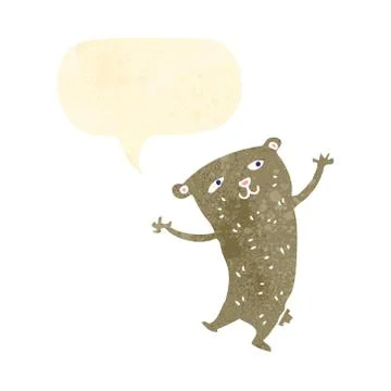 Funny retro cartoon dancing bear Illustrazione stock