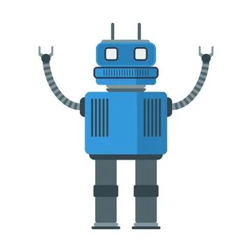 Funny retro robot Stock Illustration