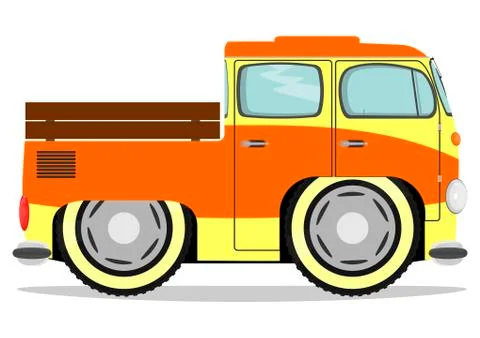 Funny retro van Stock Illustration