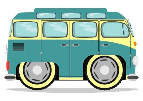 Funny retro van Stock Illustration