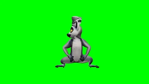 Funny ring tailed lemur dancing and twerking on green screen. 4K 스톡 동영상 348006138