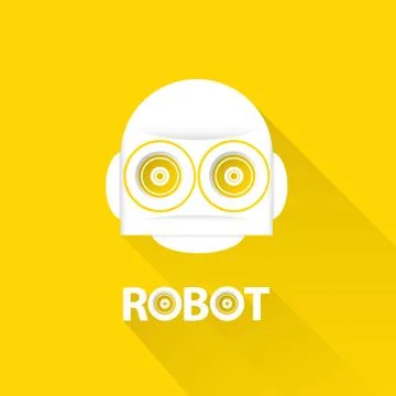Funny robot head logo design Stock Illustration