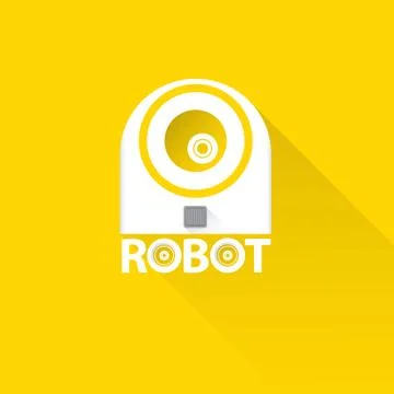 Funny robot head logo design Illustrazione stock