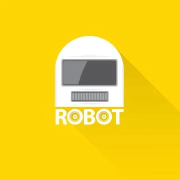 Funny robot head logo design Stock Illustration