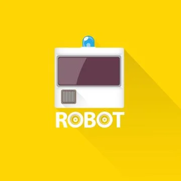 Funny robot head logo design Stock Illustration