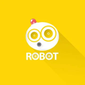 Funny robot head logo design 스톡 일러스트