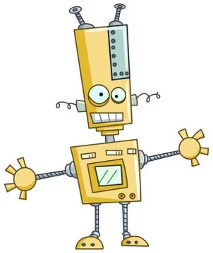 Funny robot Illustrazione stock