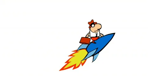 Funny rocket man Stock Footage 505962