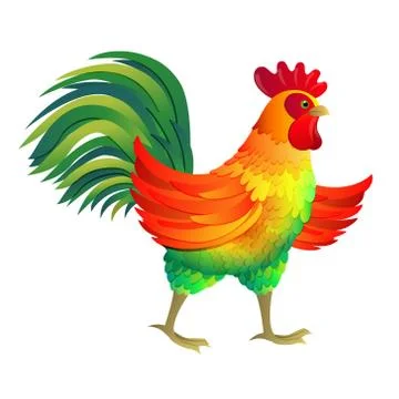 Funny rooster illustration Stock Illustration