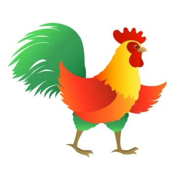 Funny rooster illustration Stock Illustration