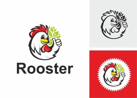 Funny rooster logotype Stock Illustration