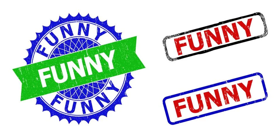 FUNNY Rosette and Rectangle Bicolor Watermarks with Corroded Textures Illustrazione stock