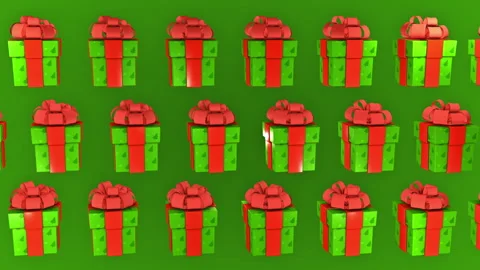 Funny Rotating Colorful Present Box On Holidays Themed Background Animation Vídeo Stock 289244049