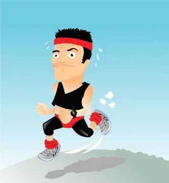 Funny runner Stock Illustration