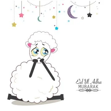 Funny sad sheep Stock Illustration