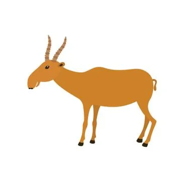 Funny Saiga Antelope Stock Illustration