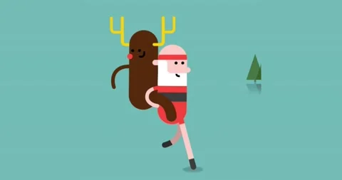 Funny santa animation 스톡 동영상 144055684