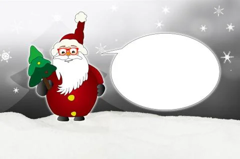 Funny santa claus comic with glasses balloon optician Stock Illustration