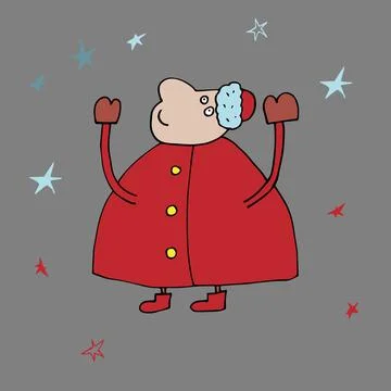Funny santa claus. Vector character. Stock Illustration