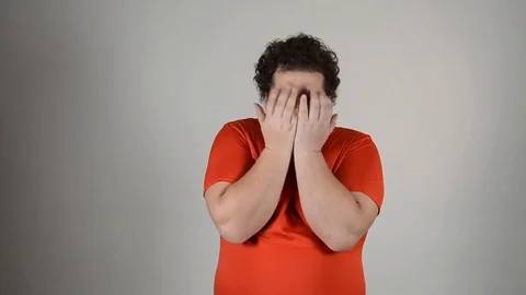 Funny scared man Stock Footage 82375975