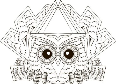 Funny scared owl Stock Illustration