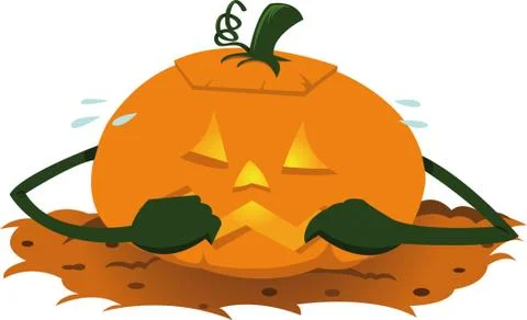 Funny scared pumpkin Stock Illustration