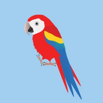 Funny scarlet macaw Illustrazione stock