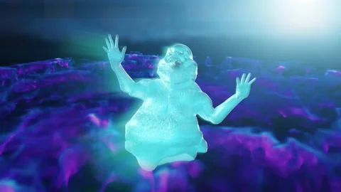 Funny scary ghost render 3d Stock Footage 166978792