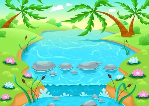 Funny scene in the jungle Stock Illustration
