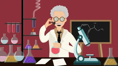 Funny Scentist Making Experiments 動画素材 122398197